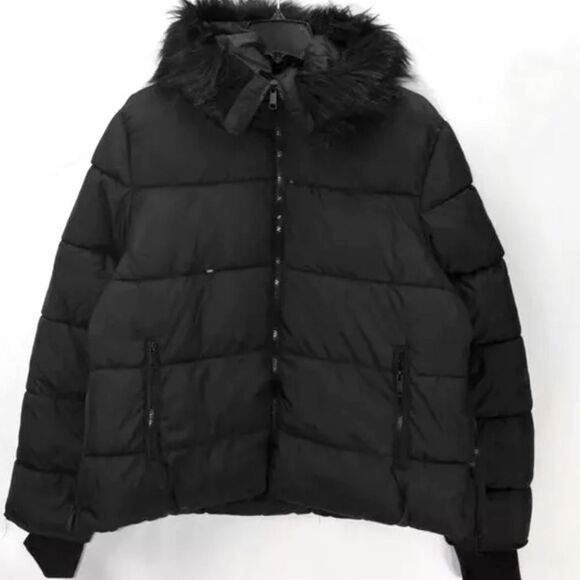 Maralyn & Me Juniors' Faux-Fur-Trim
Hooded Puffer Coat jacket - Black size M - Picture 4 of 7